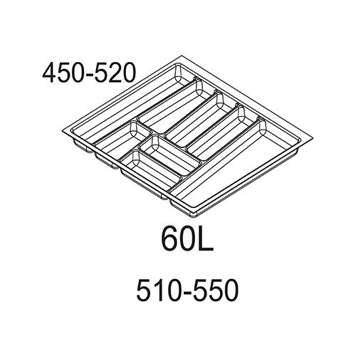 556.57.426, Лоток для столовых приборов в базу шир. 600 (540x490x55) антрацит, 030204, <1>
